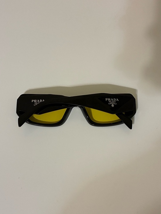 Prada Black Frame Sunglasses with Yellow Lenses main image 6